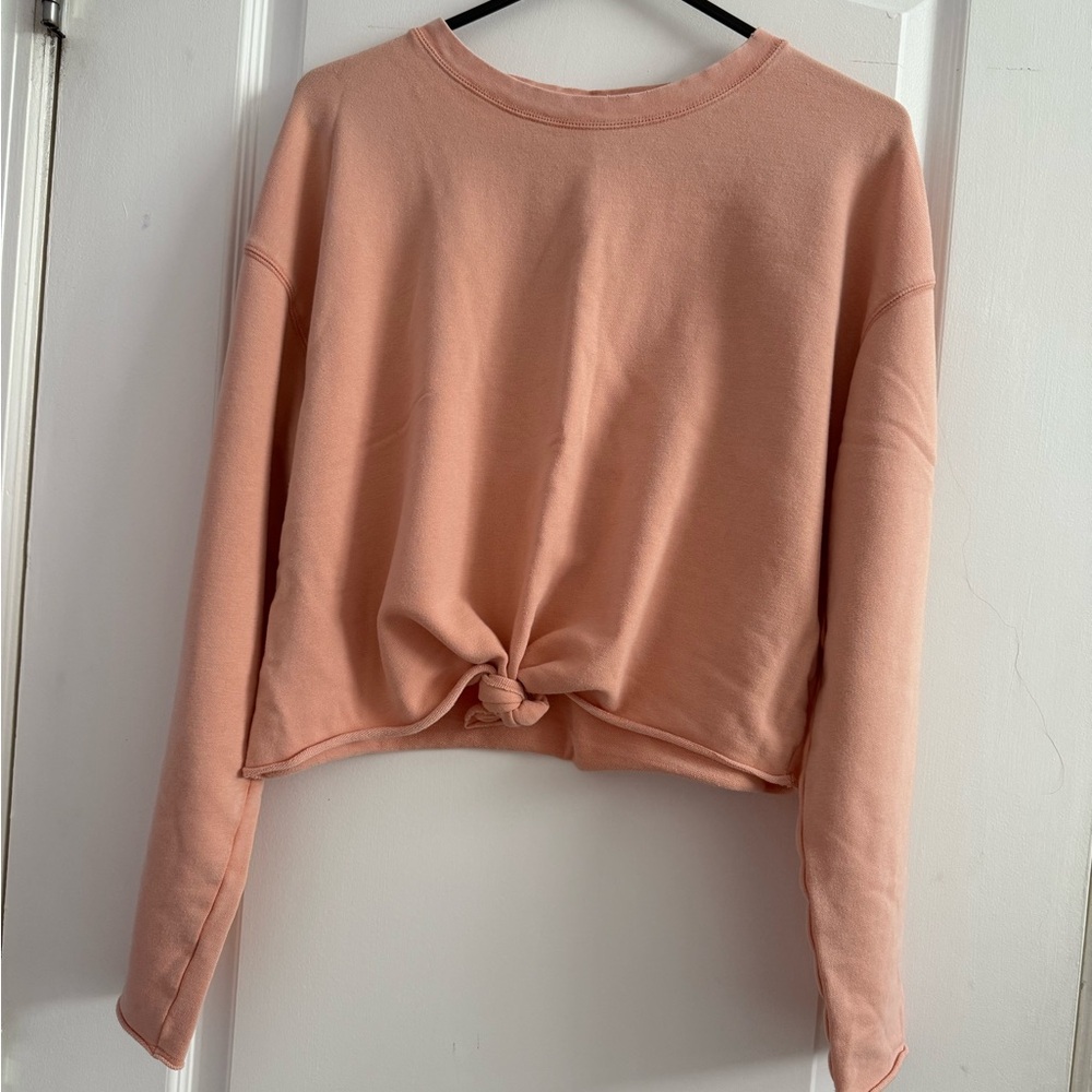 Aerie Peach Tie-Front Sweatshirt - Women size M